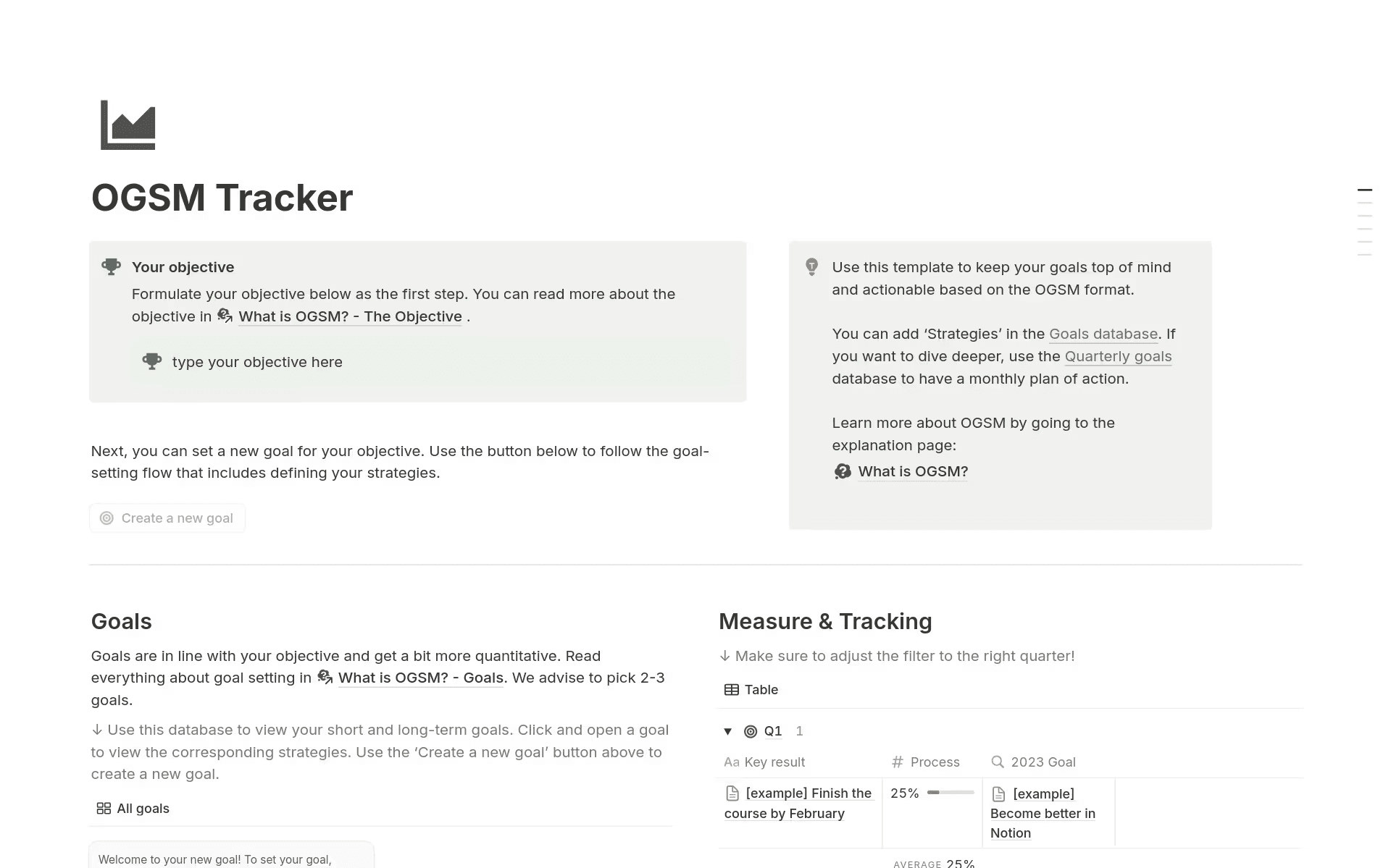 OGSM Tracker — Notion Template